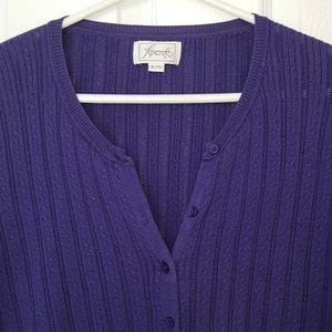 COPY - Foxcroft ladies long sleeved purple cardigan